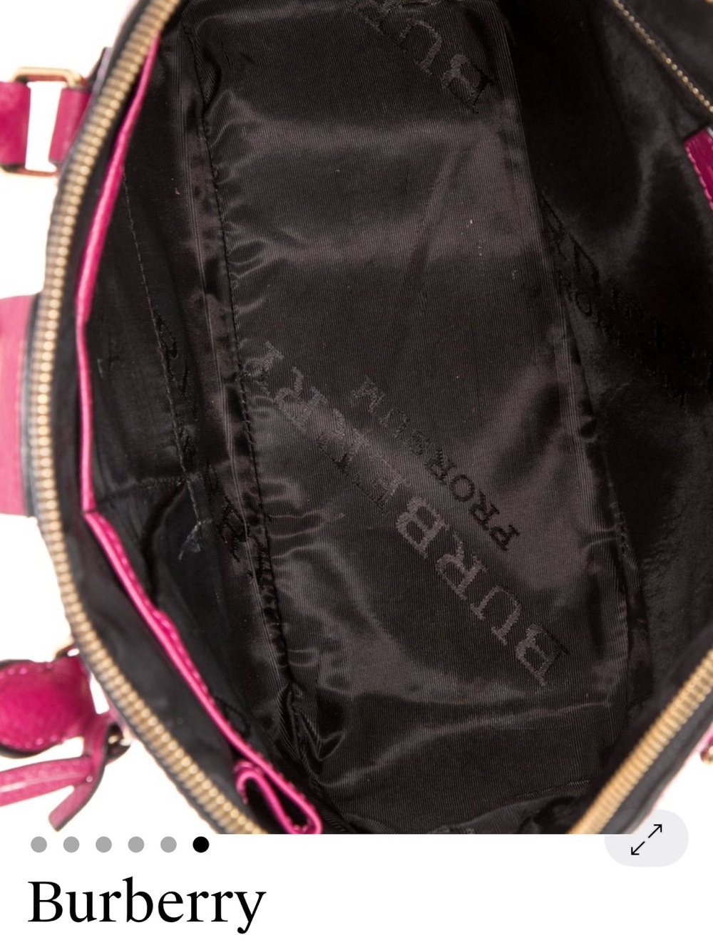 Burberry Heritage Grain Hot Pink Quilted Leather Bowling Satchel Gold Hardware - Picture 5 of 5